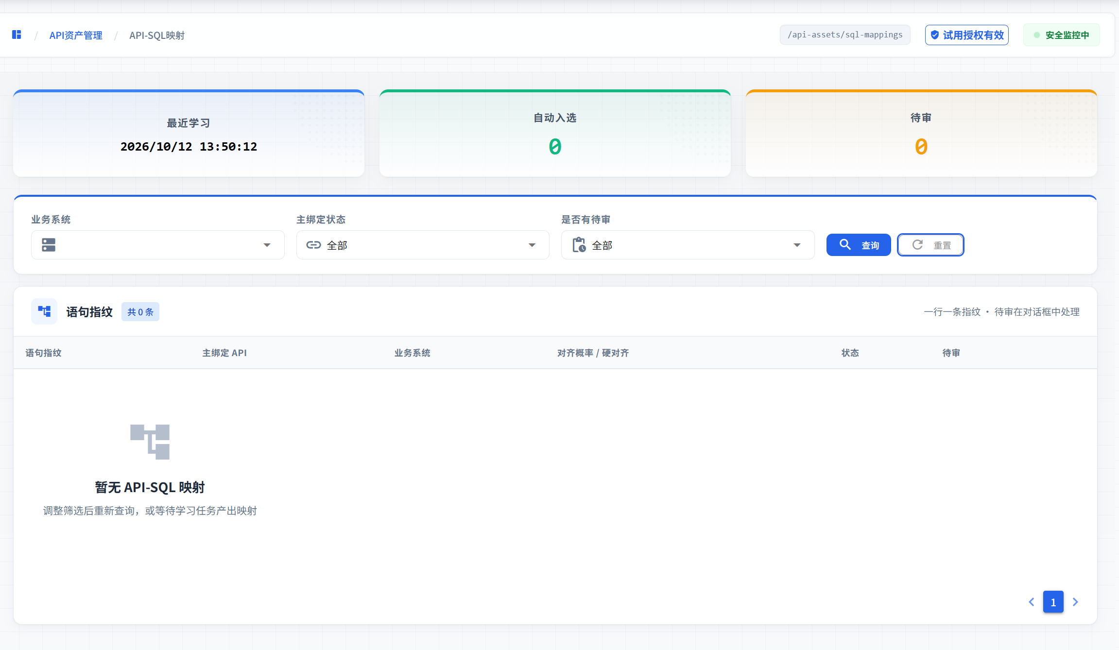 API↔SQL 映射 · 接口访问的表与字段